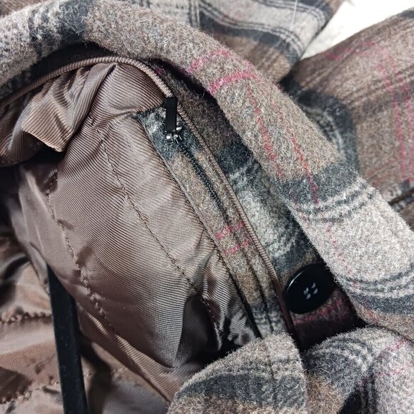 MARC NEW YORK ANDREW MARC plaid coat men's size S brown wool pockets - Picture 5 of 8
